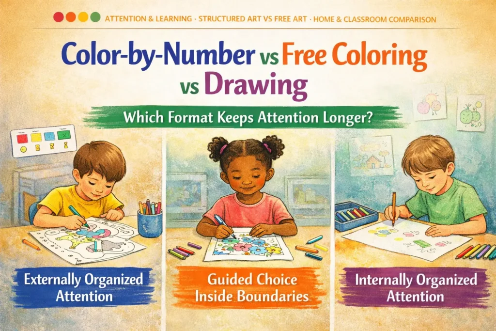 Color-by-Number vs Free Coloring vs Drawing