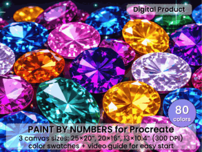 Epic Dragon Battle Paint By Number For Procreate – Dark Fantasy Fire Art | Digital Download