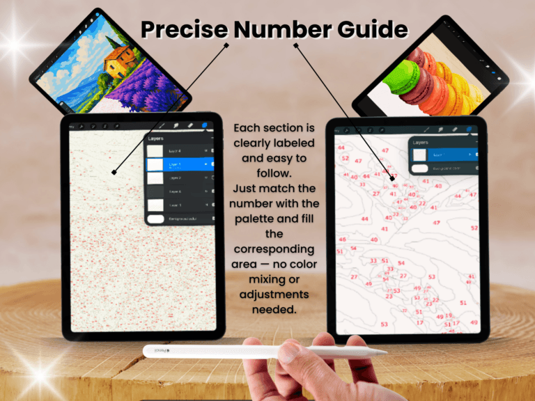Colorful Gemstones Paint By Number For Procreate – Jewel Art | Digital Download 8
