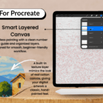 Colorful Old Town Street Paint By Number For Procreate – Mediterranean Village | Digital Download