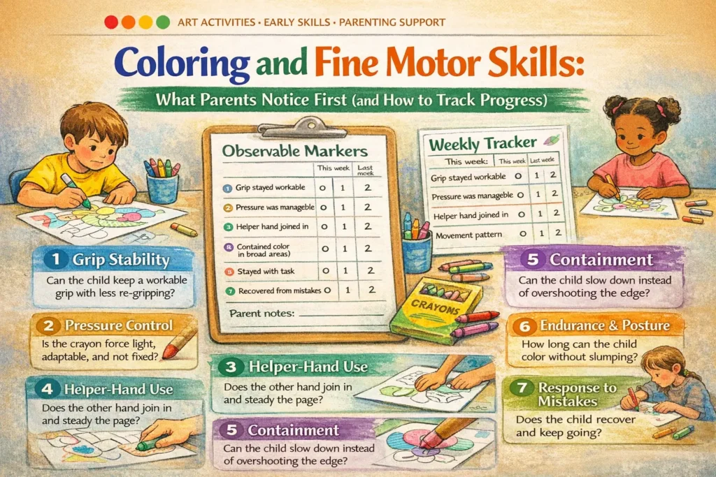Coloring and Fine Motor Skills: What Parents Notice First (and How to Track Progress)