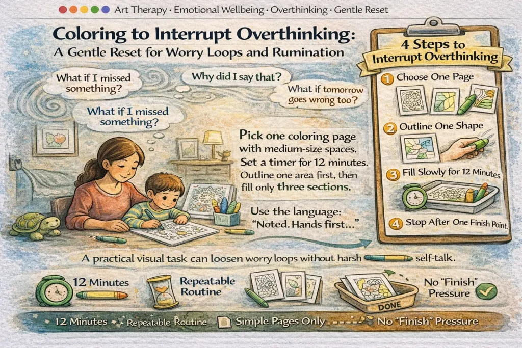 Coloring to Interrupt Overthinking A Gentle Reset for Worry Loops and Rumination