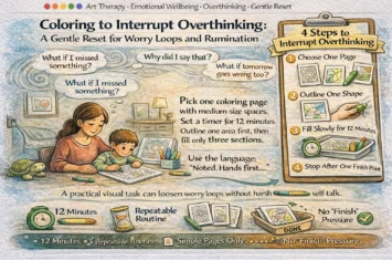Coloring to Interrupt Overthinking A Gentle Reset for Worry Loops and Rumination