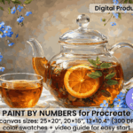 Cozy Herbal Tea Paint By Number For Procreate – Floral Still Life | Digital Download