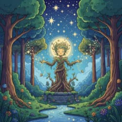 Forest Spirit Coloring Page - Origin image