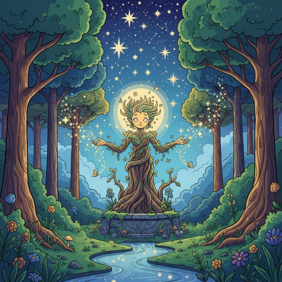 Forest Spirit Coloring Page 2