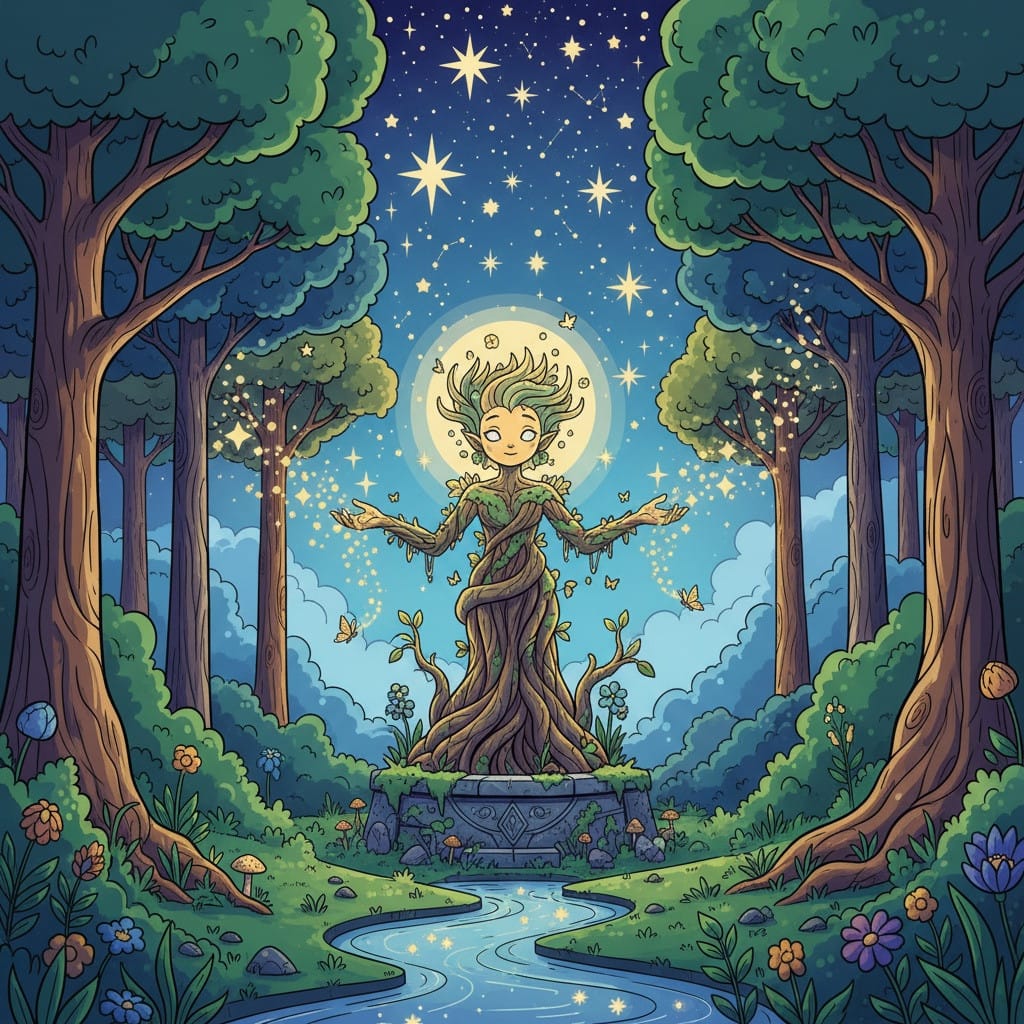 Forest Spirit Coloring Page | Coloring Pages Mimi Panda