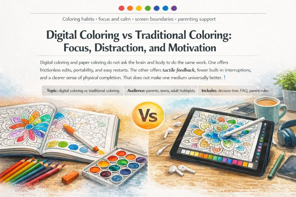 Digital Coloring vs Paper