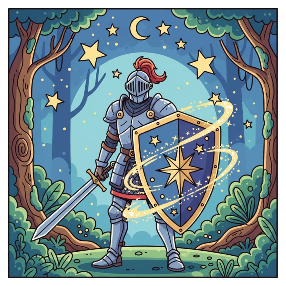 Knight And Shield Coloring Page 2