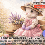 Easter Bunny Paint By Number Procreate – Spring Rabbit Art (Digital Download)