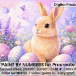 Easter Bunny Paint By Numbers For Procreate – Pastel Spring Art (Digital Download)