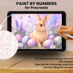 Easter Bunny Paint By Numbers For Procreate – Pastel Spring Art (Digital Download)