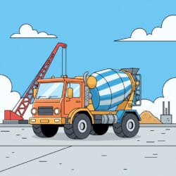 Cement Mixer Truck Coloring Page - Origin image