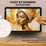 Golden Goddess Paint By Number For Procreate – Luxury Portrait Art | Digital Download