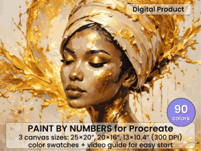 Colorful Gemstones Paint By Number For Procreate – Jewel Art | Digital Download