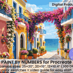 Mediterranean Street Paint By Number, Procreate IPad Art (Digital Download)