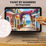 Mediterranean Street Paint By Number, Procreate IPad Art (Digital Download)