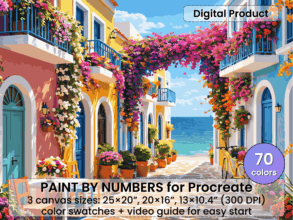 Easter Bunny Paint By Numbers For Procreate – Pastel Spring Art (Digital Download)