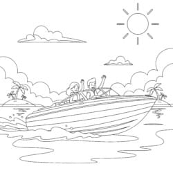 Motorboat Coloring Page - Printable Coloring page