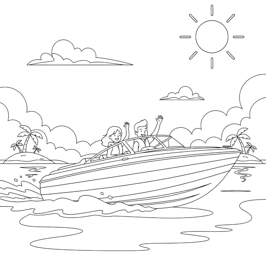 Motorboat Coloring Page