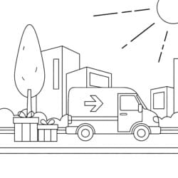 Delivery Van Coloring Page - Printable Coloring page