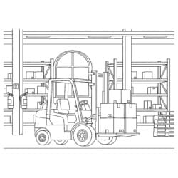 Forklift Coloring Page - Printable Coloring page