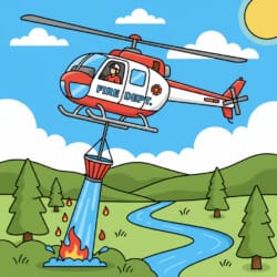 Firefighter Helicopter Coloring Page - Origin image