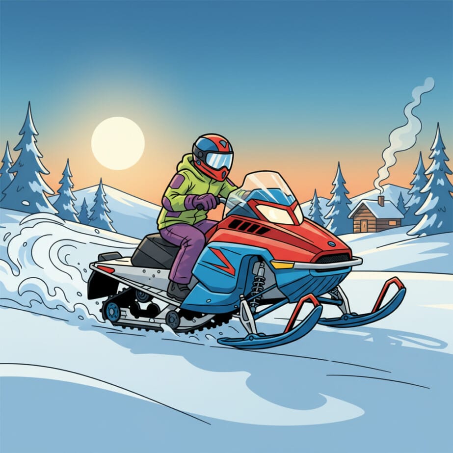 Snowmobile Coloring Page 2