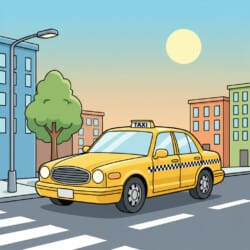 Taxi Cab Coloring Page - Origin image