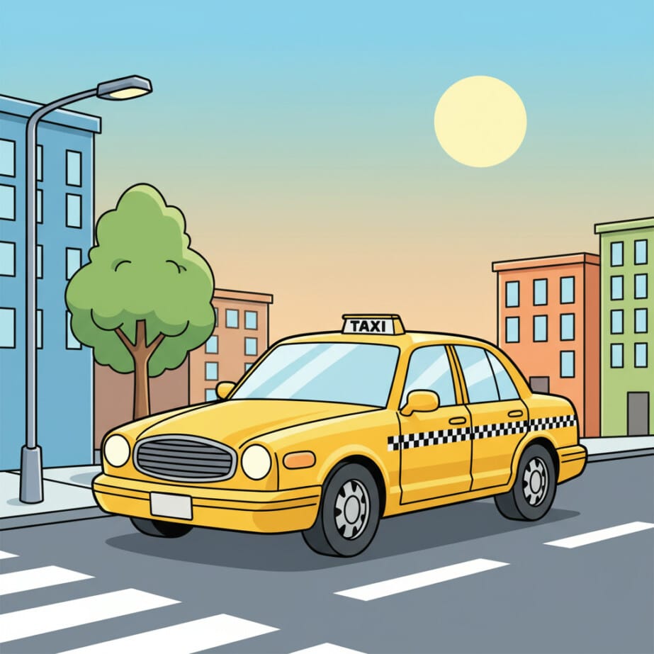 Taxi Cab Coloring Page 2