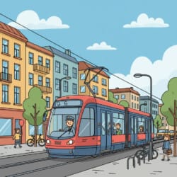 Tram In City Coloring Page - Origin image