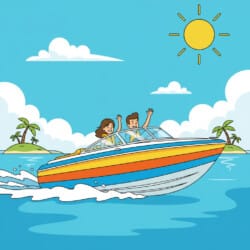 Motorboat Coloring Page - Origin image