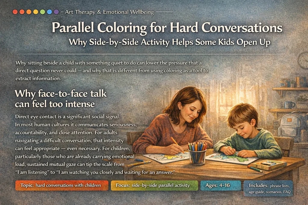 Parallel Coloring for Hard Conversations: Why Side-by-Side Activity Helps Some Kids Open Up