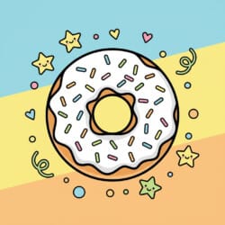 Donut With Sprinkles Coloring Page - Origin image