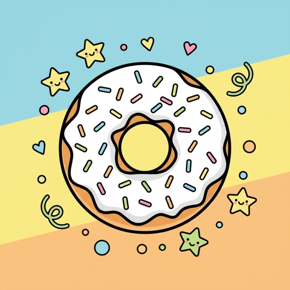 Donut With Sprinkles Coloring Page 2