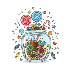 Candy Jar Coloring Page - Origin image