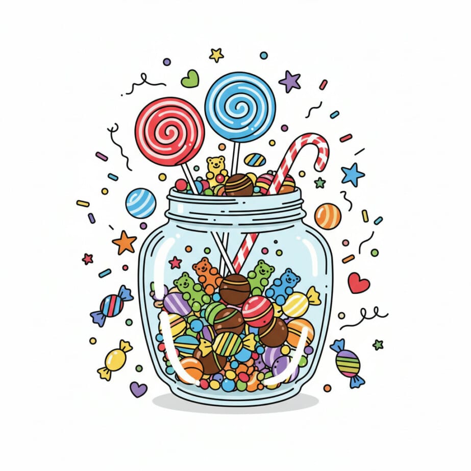 Candy Jar Coloring Page 2