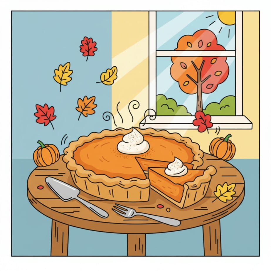 Pumpkin Pie Coloring Page 2