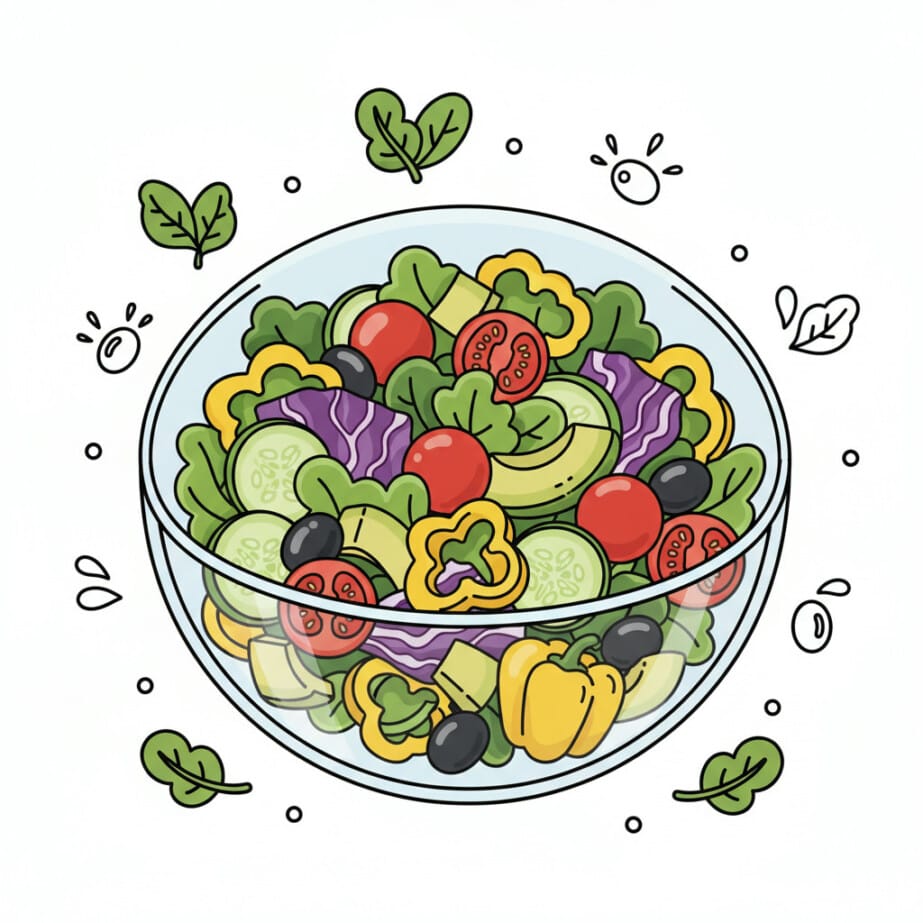 Salad Bowl Coloring Page 2