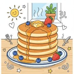 Pancake Stack Coloring Page - Origin image