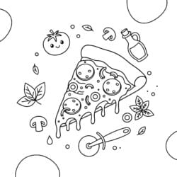 Pizza Slice Coloring Page - Printable Coloring page