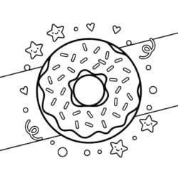 Donut With Sprinkles Coloring Page - Printable Coloring page