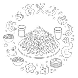 Waffle Plate Coloring Page - Printable Coloring page