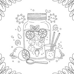 Lemonade Jar Coloring Page - Printable Coloring page