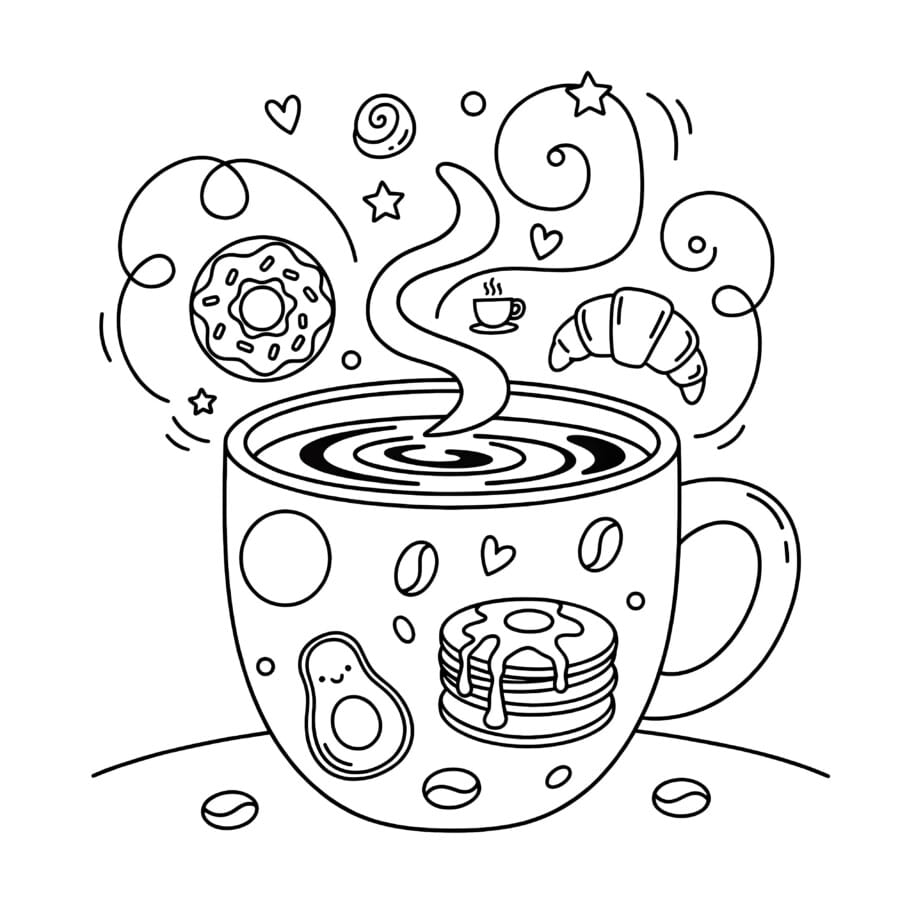 Coffee Mug Coloring Page