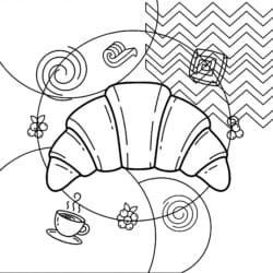 Croissant Coloring Page - Printable Coloring page