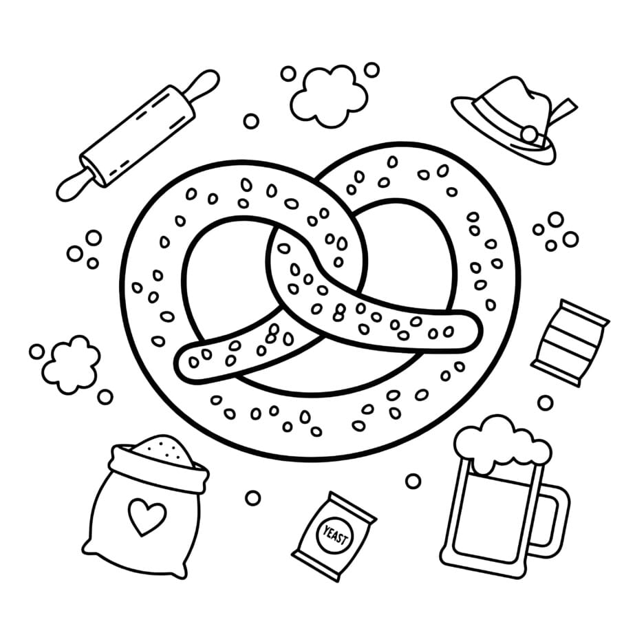 Pretzel Coloring Page