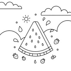 Watermelon Slice Coloring Page - Printable Coloring page