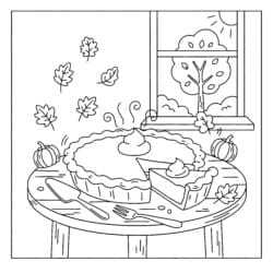 Pumpkin Pie Coloring Page - Printable Coloring page