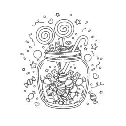 Candy Jar Coloring Page - Printable Coloring page